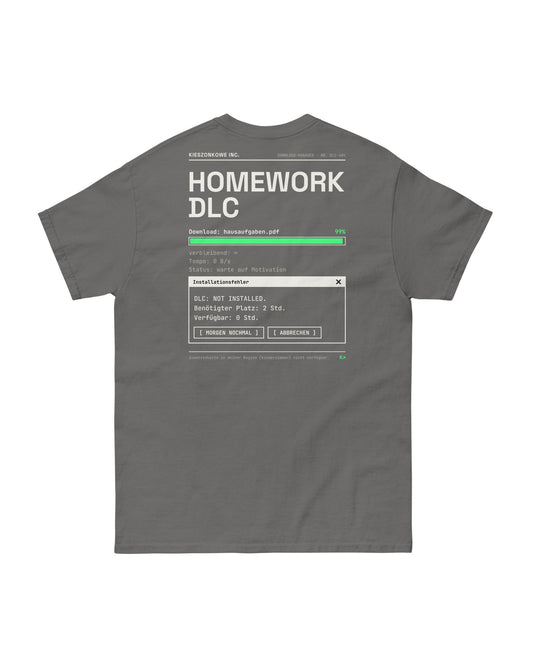 T-Shirt Homework DLC in graphit — Rückenprint