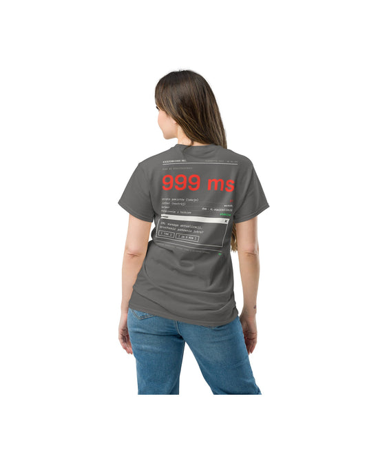 Grafitowa koszulka Ping 999 ms — na modelu